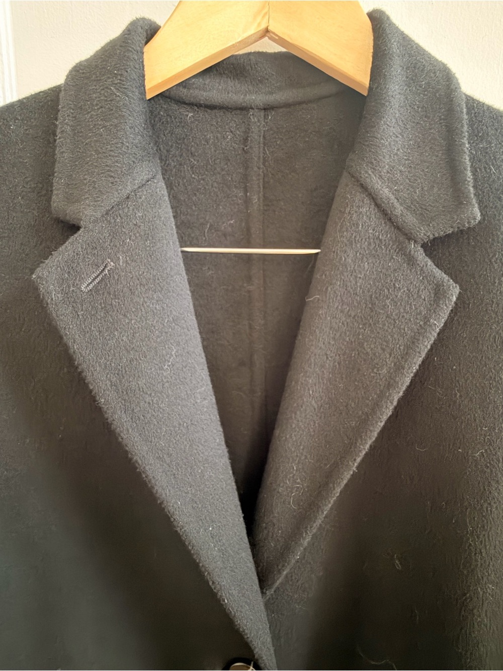 Uniqlo Black Wool-Blend Single-Breasted Overcoat - Women’s Small - Picture 3 of 10